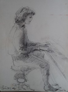 Juliette Kubbinga, piano spelend 