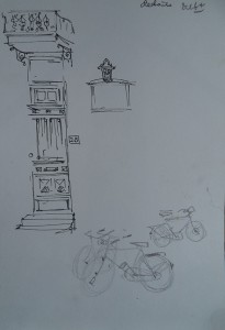 Details van Delft (portiekje, fietsen) 