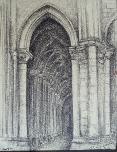 Interieur van de kathedraal van Chartres 