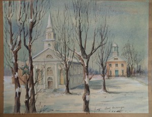 Twee kerkgebouwen in de winter 