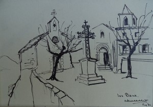Kerkpleintje in Les-Baux