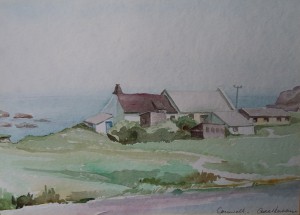 Twee landschappen in Cornwall met cottages