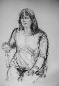 Zittend portret van een vrouw 