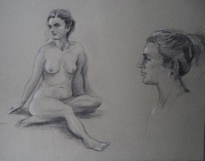 Vrouwelijk model, naakt en portret 