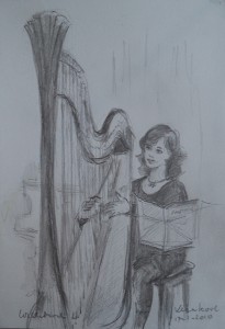 Vera Kool, harpiste in Willibrorduskerk 