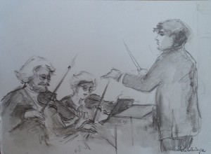 Dirigent en twee violisten 