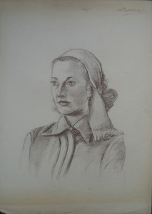 Portret van een jonge vrouw (schets) 