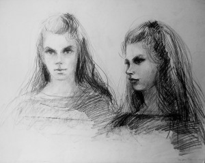 Meisjesportret (en face en driekwart)