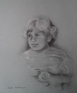 Portret ven een kind met knuffelbeer