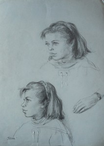 Portret Tessa met een hand, pols, horloge
