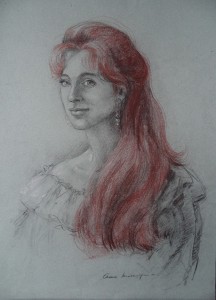 Portret van vrouw met rode haren