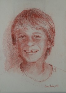Portret van een jongen zonder voortand  