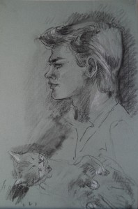 Portret van Martin met de kat  