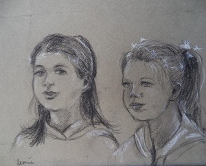 Twee dubbelportretten (Leonie en Isabelle / Fleur en Sophie)