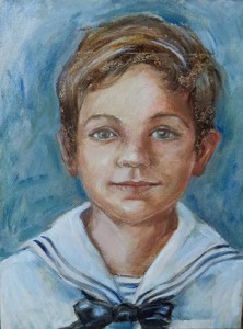 Portret van een jongen in matrozenkostuum 