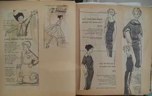 Scrap Book, knipselboek vol uitgeknipte modetekeningen, die Addi tekende voor enkele Amerikaanse warenhuizen