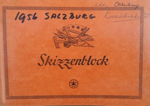 Tekeningen uit de lesperiode bij Oskar Kokoschka, met inscriptie van Oskar Kokoschka en tekeningen van de medeleerlingen