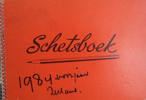 Tekenboekje met tekeningen van het Zeeuwse landschap en enkele figuren, o.a. gezicht op Veere, Vlissingen, Middelburg